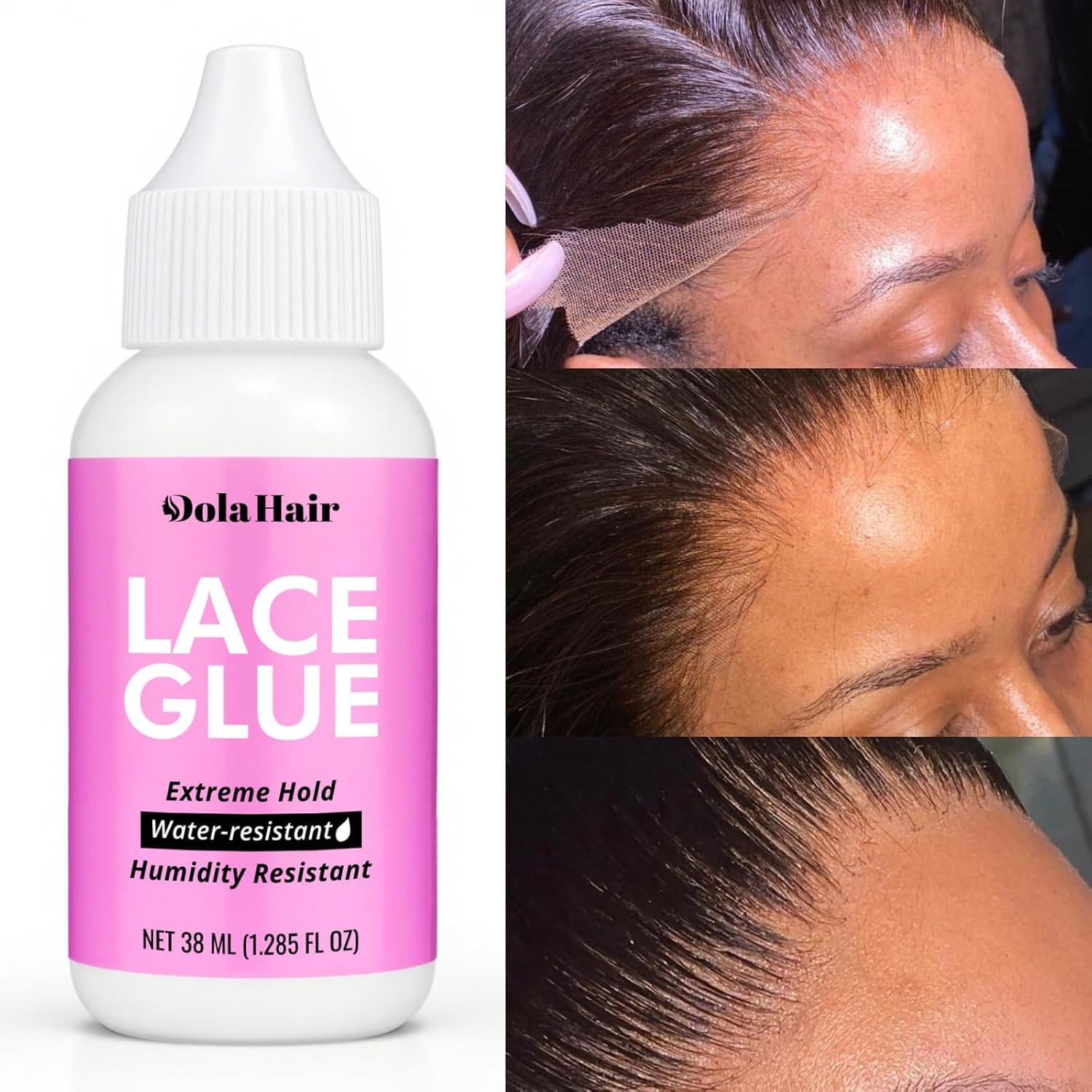 imageDolahair Lace Glue Kit Complete Set with Lace Tint Mousse Wig Installation amp Melting SprayMedium BrownDark Brown