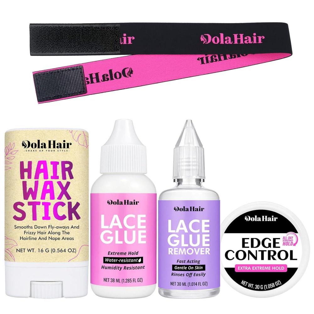imageDolahair Lace Wig Glue Kit Waterproof Lace Front Adhesive for Wigs Glue Kit5pcsGlue Kit5pcs