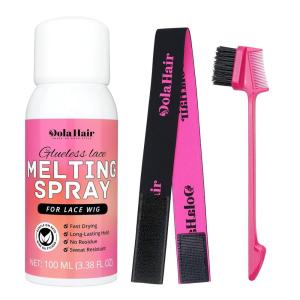 Dolahair Lace Melting Spray for GlueLess Wigs lace Bond Melting Spray Bond Adhesive Wig Glue Spray (Melting Spray/1 Band/1 Brush)(Melting Spray/1 Band/1 Brush)