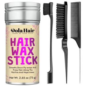 Dolahair Hair Wax Stick – Flyaway Control and Styling Pomade for Kids, Women, and Men – Accessorie Slick Back Hair Brush Kit Hair Bun Maker (Pack of 4)(2.7 Ounce (Pack of 4))