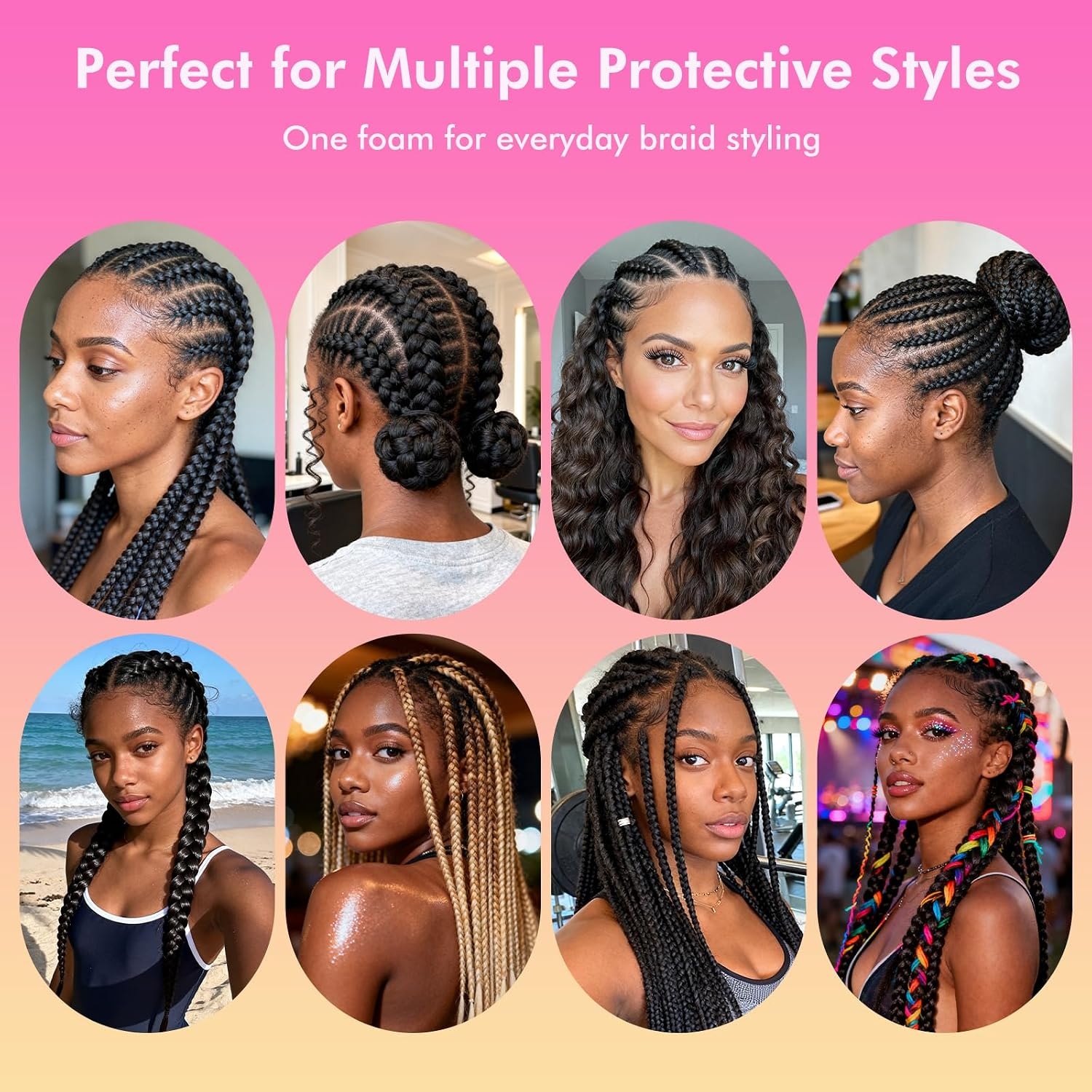 image:imageDolahair Hair Mousse Braid Foam Braiding Mousse for Braids Twists Locs Curly Hair No Flake Frizz Control Extra Hold High Shine Long Lasting Moisturizing Styling Mousse 507 fl oz