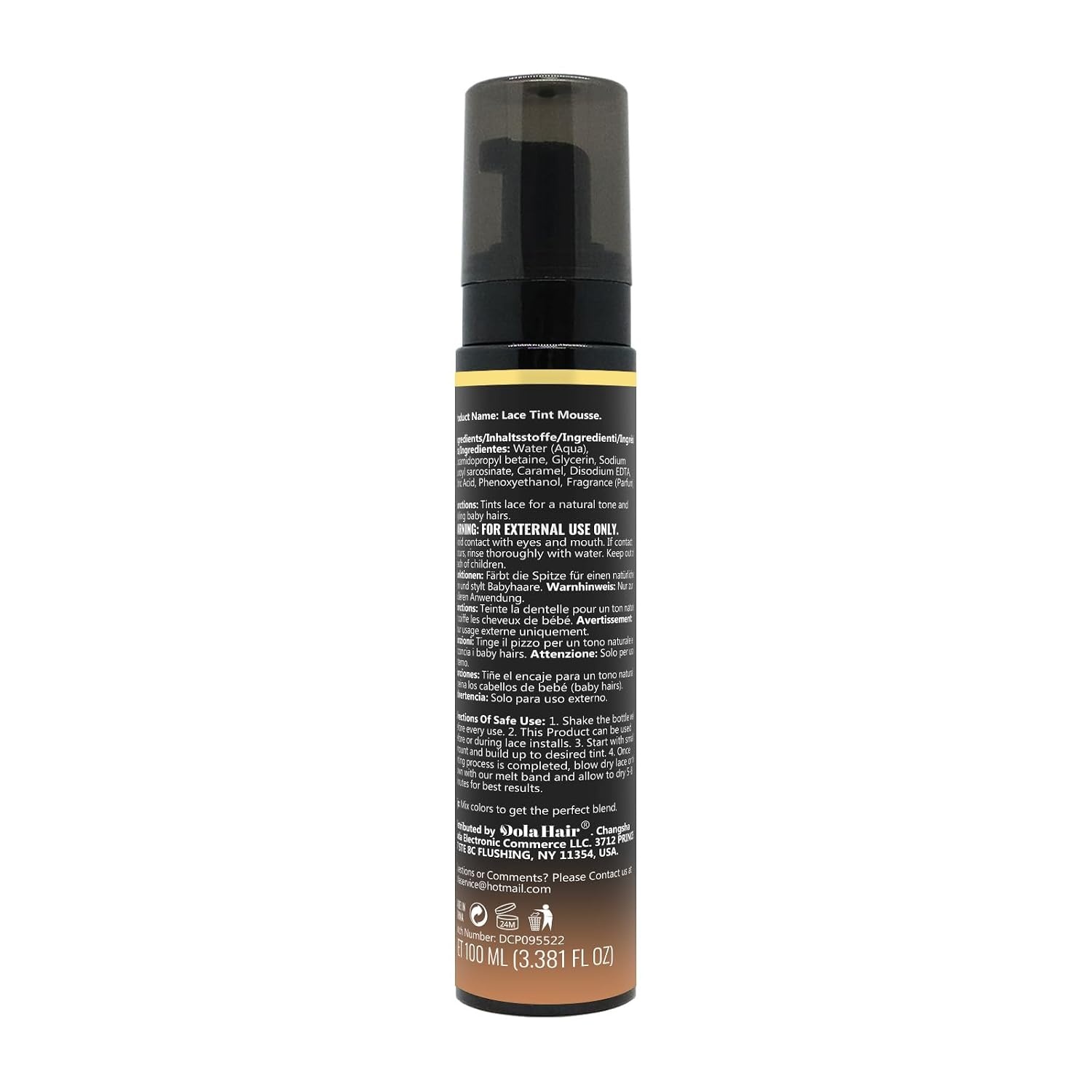 image:imageDolahair Medium Brown Wig Tint Lace Spray and Mousse for Melting Lace Wigs with 2 Elastic BandsDark Brown