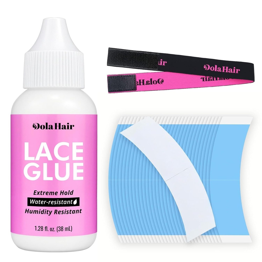image:imageExtreme Hold Lace Glue for Wigs Waterproof Invisible Bonding 1285 Ounce 36pcs Lace Wig Tape Double Sided Waterproof Lace Front TapeGlue3pcs kitGlue3pcs kit