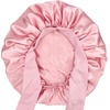 Dolahair Satin Bonnet for Sleeping Women Adjustable Double Layer Hair Wrap Bonnet for Curly Long Hair Blush Pink