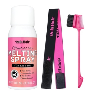 Dolahair Lace Melting Spray Kit for GlueLess Wigs Bond Adhesive Glue Spray | Lace Melt Kit with Melting Spray, Melting Band, Lace Glue for Wig Glueless Install(Melting Spray/1 Band/1 Brush)