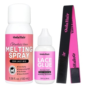 Dolahair Lace Melting Spray Kit for GlueLess Wigs Bond Adhesive Glue Spray | Lace Melt Kit with Melting Spray, Melting Band, Lace Glue for Wig Glueless Install(Melting Spray/1 Band/1 Glue)