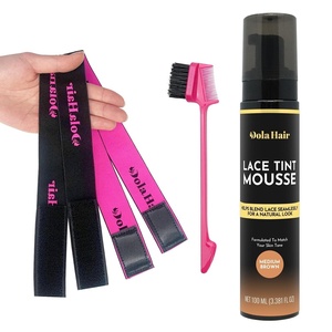 Dolahair Medium Brown Wig Tint Lace Spray and Mousse for Melting Lace Wigs, with 2 Elastic Bands(Medium Brown)