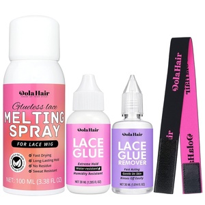 Dolahair Wig Glue Spray for Front Lace Wig Lace Melting Spray for Wigs Melting Spray Lace Bond Spray Lace Glue Kit Wig Install Kit (Melting Spray Kit-60ml)(Melting Spray Kit-100ml)